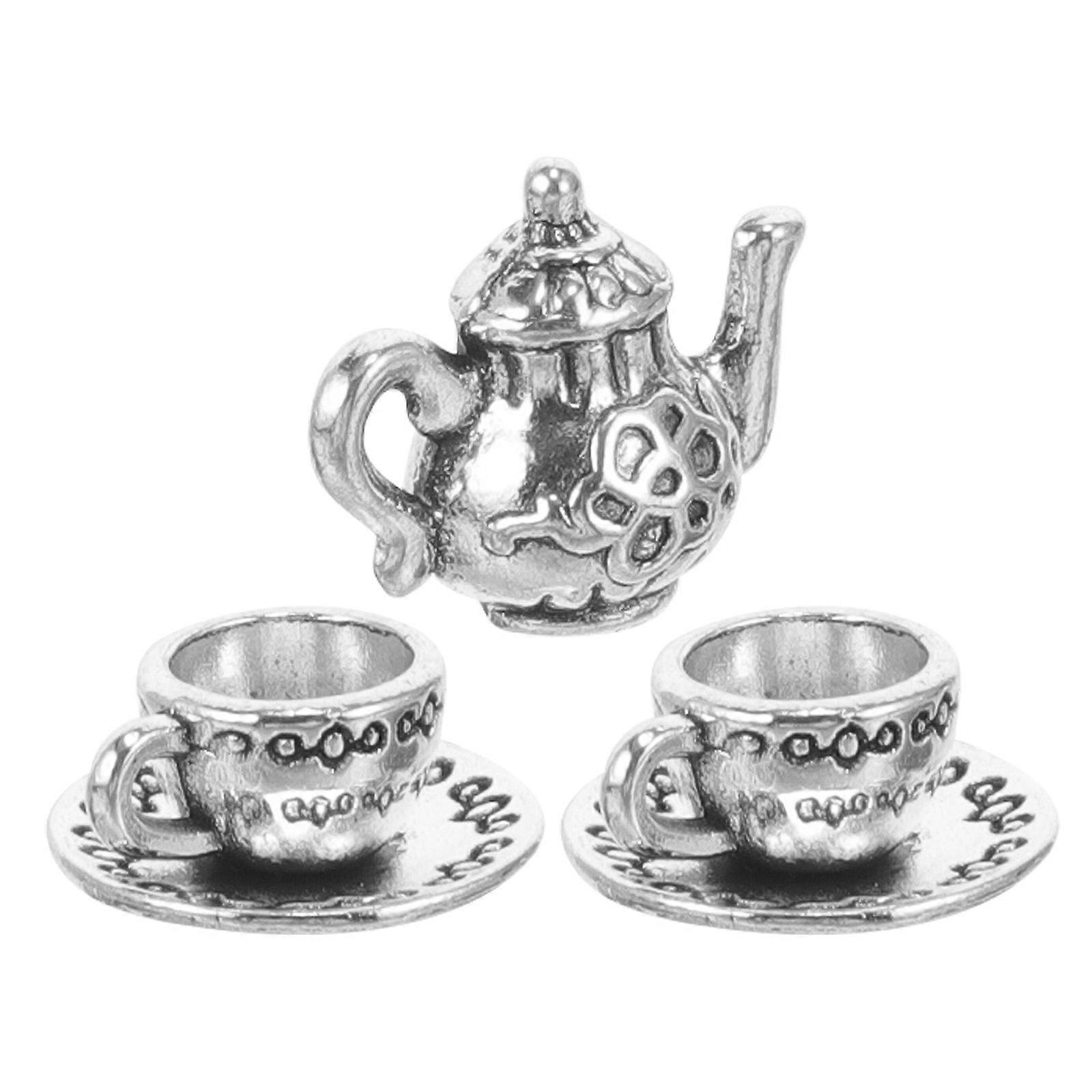 Mini Props Miniature Tea Set Iron Construction Diy Projects Hobbyists Collectors 1Set