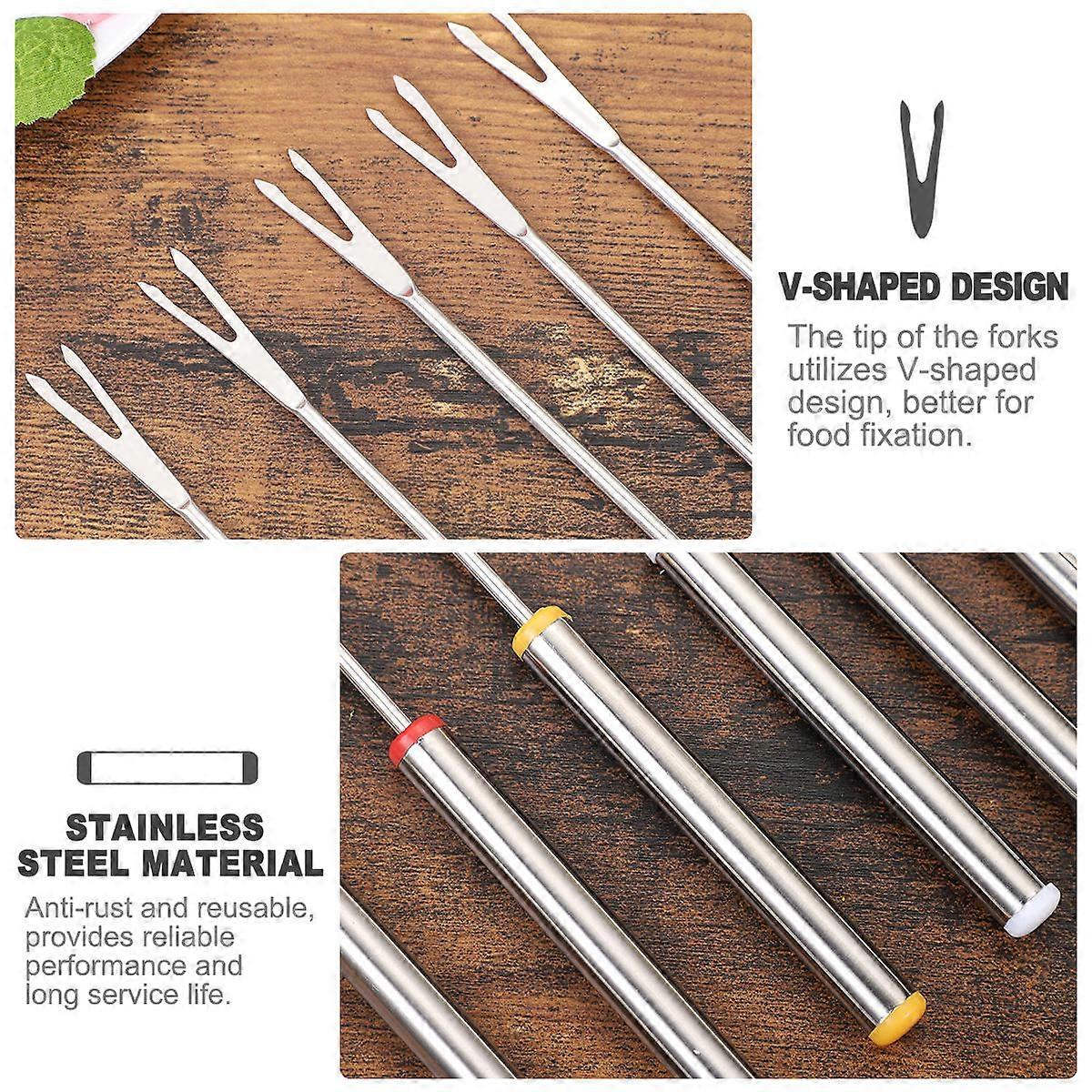 Heat Resistant Handle Cheese Fondue Forks 12Pcs 24Cm Perfect For Chocolate Fountain Party Multi Color