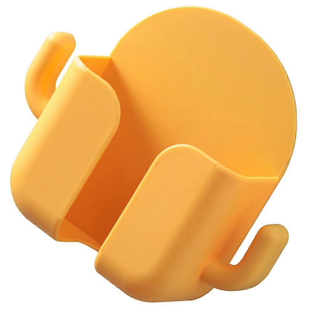 Multi-Functional Wall Phone Holder Yellow Plastic 2Pcs Punch-Free