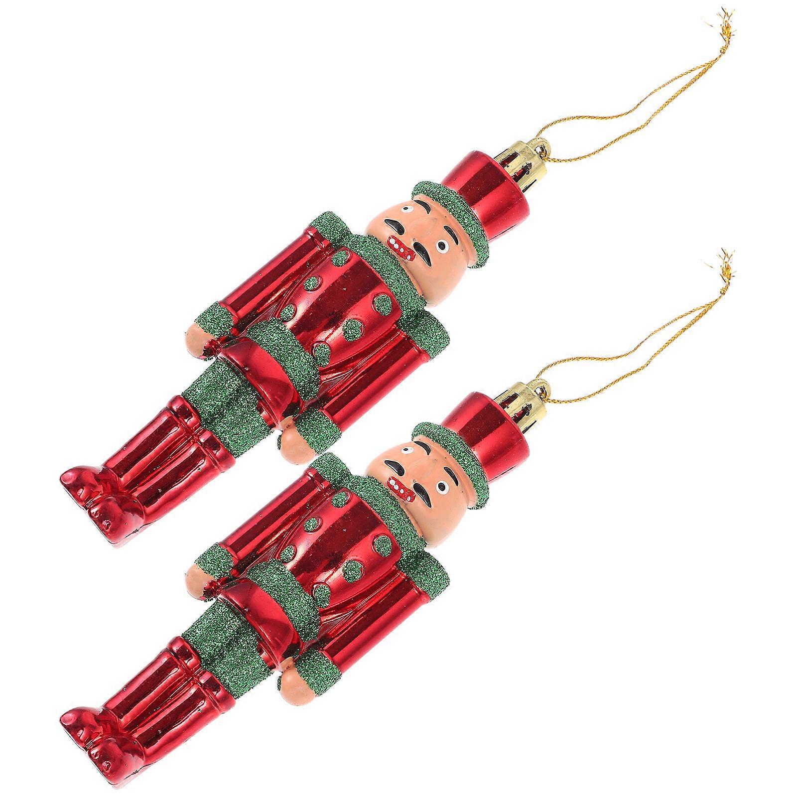 Hanging Christmas Nutcracker Plastic Ornaments with 10Pcs Mini Soldiers