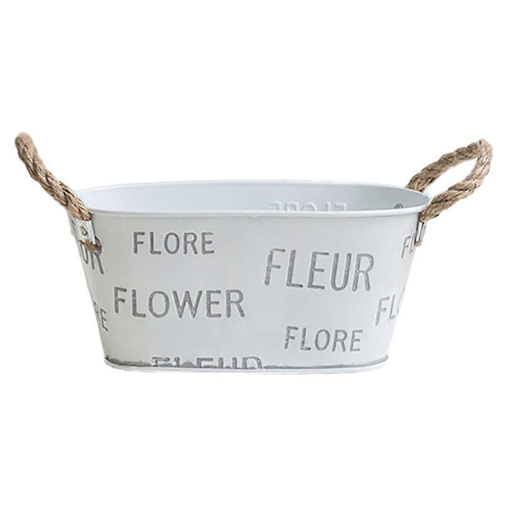 Garden Planter Iron Flowerpot for Storage with Handles