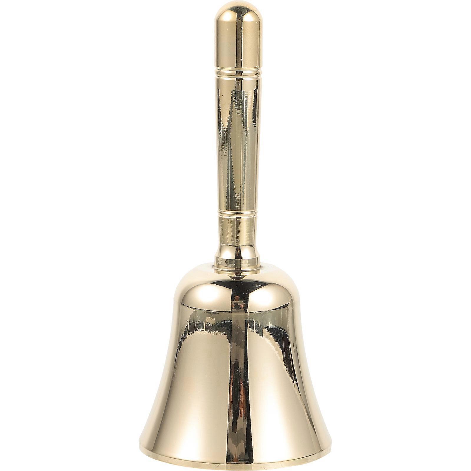 Small Altar Bell Hand Bell for Service Use 2Pcs Golden Brass