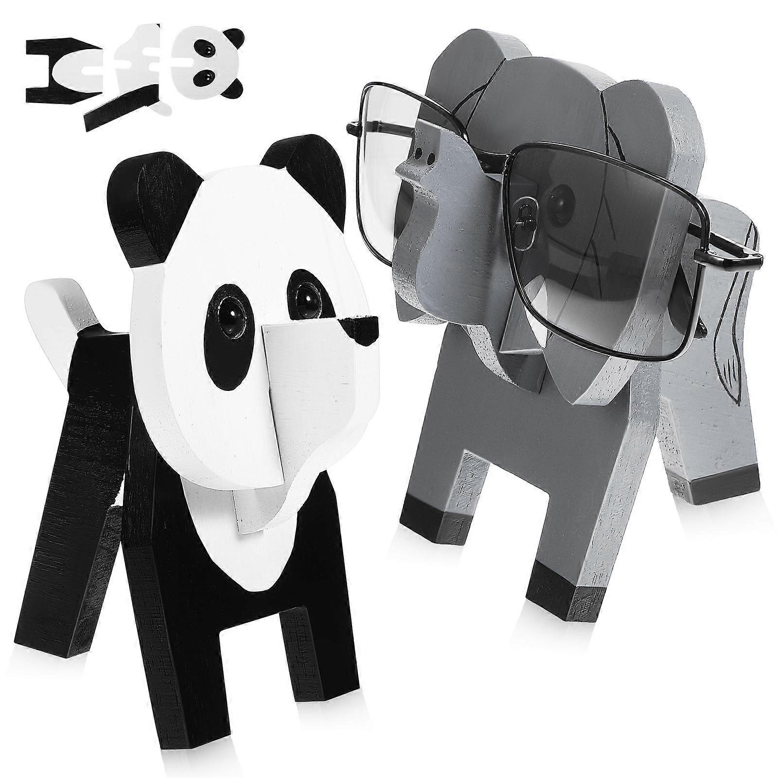Animal Eyeglass Holder Wood Stand for Storage 6Pcs Assorted Color