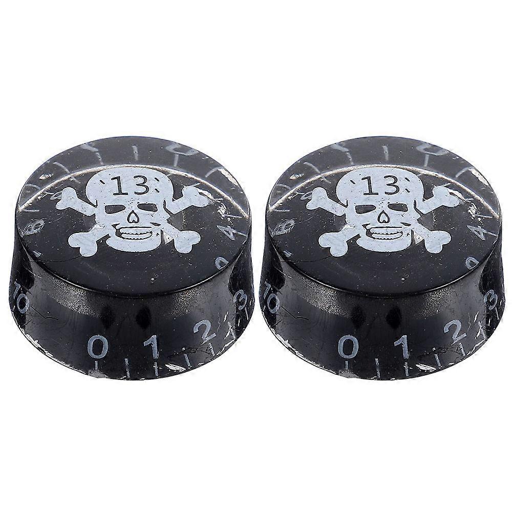 Control Knob Replacement Electric Guitar Volume Knobs Decorative Skull Heads Black 2.50X2.50X1.00CM 2Pack