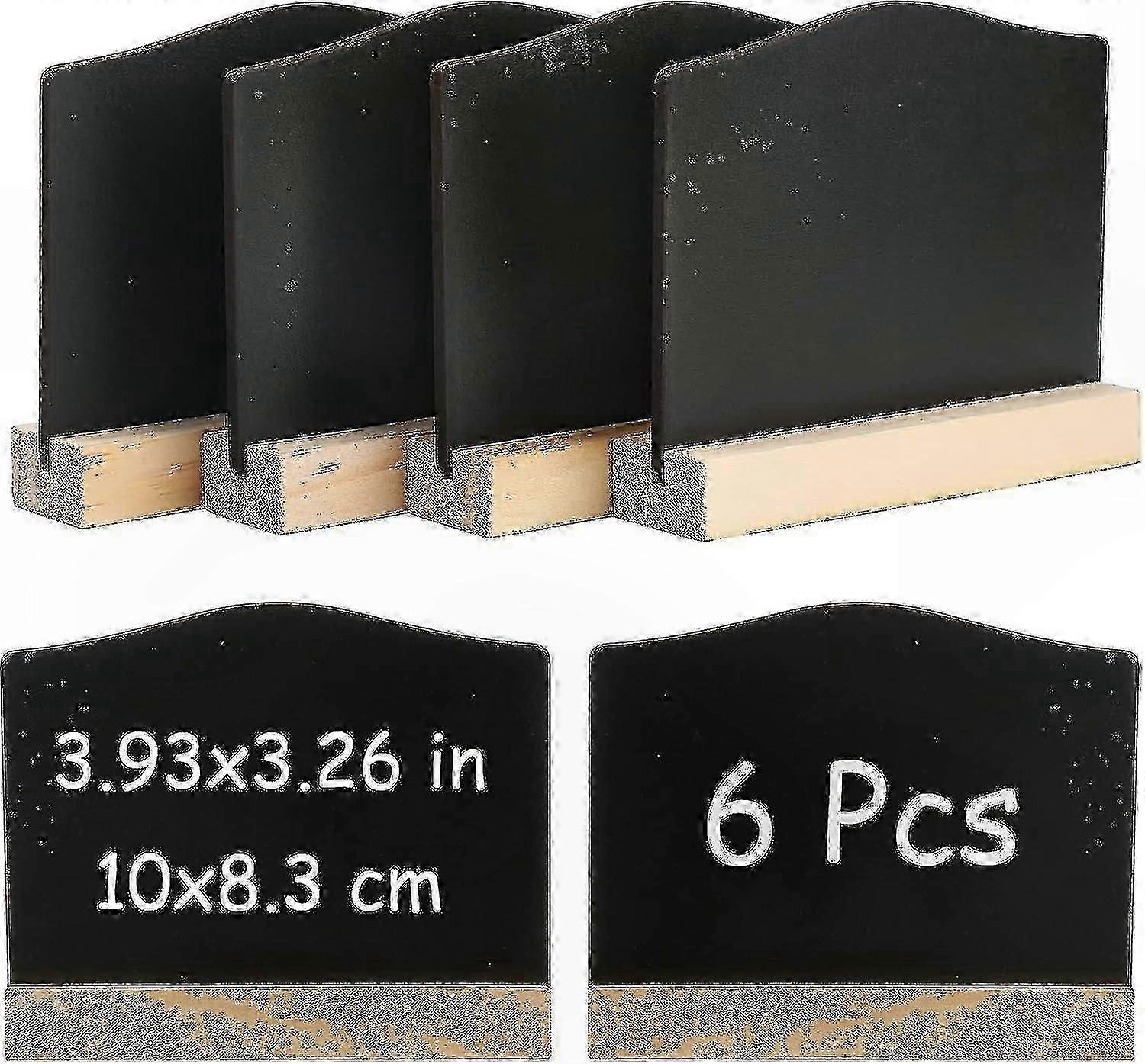 Set of 6 Mini Chalkboard Signs with Stands, 10x7.2cm Kitchen Note Boards for Home and Office Use