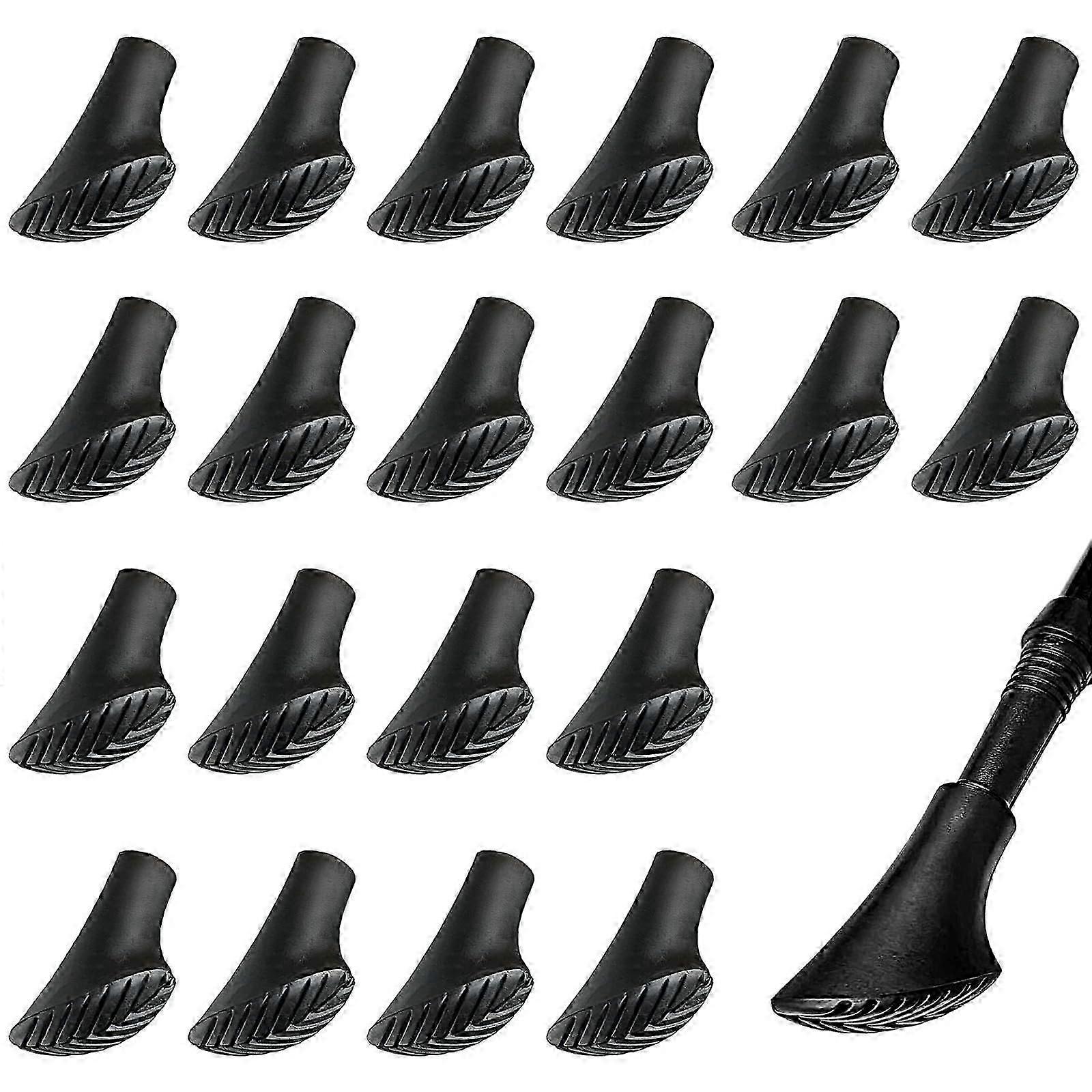 Pack of 20 Nordic Walking Poles Rubber Buffers for Hiking Sticks and Trekking Climbing, Compatible with Asphalt Pads