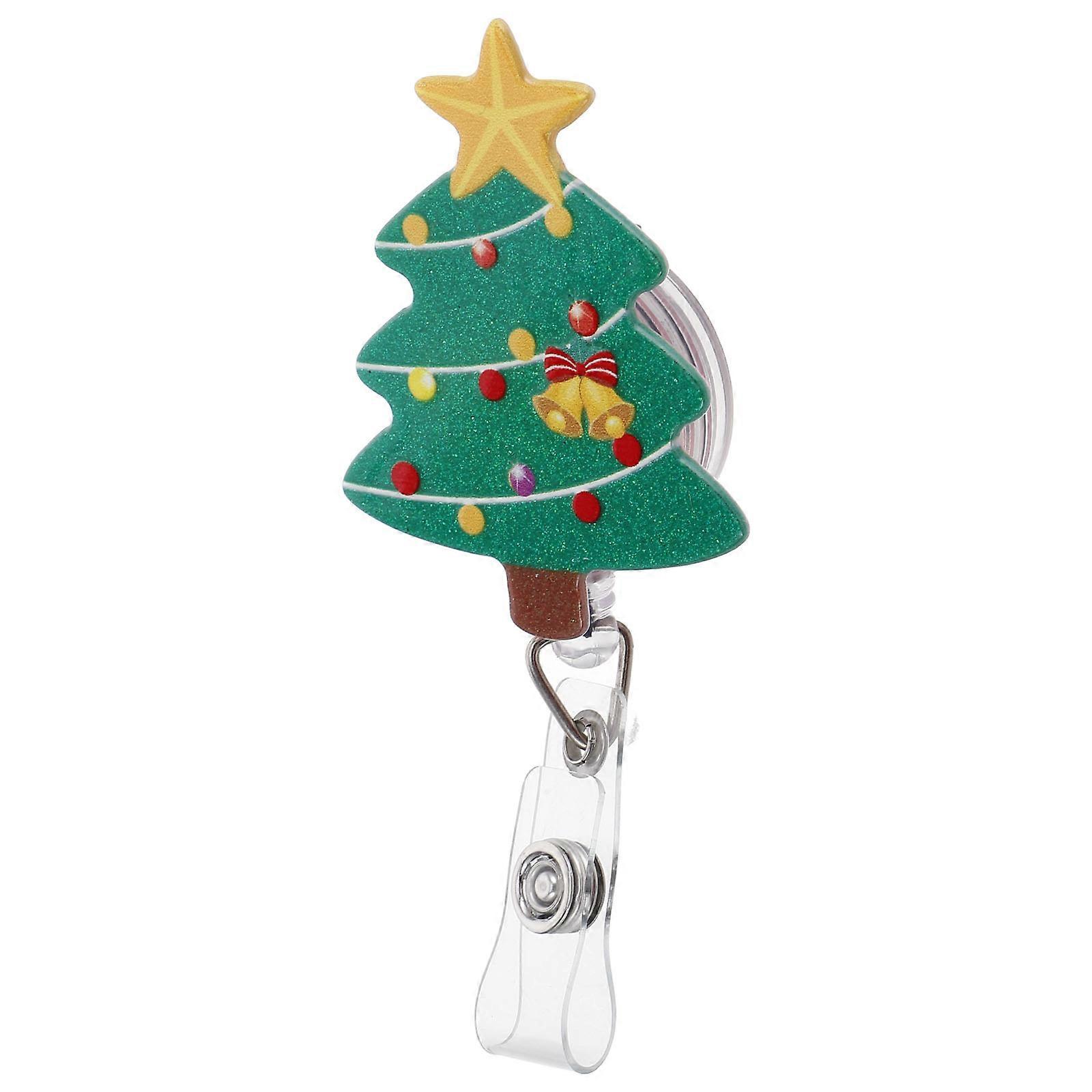 Christmas Badge Reel Holder Retractable Clip for Badge 3Pcs Set with Multi Color