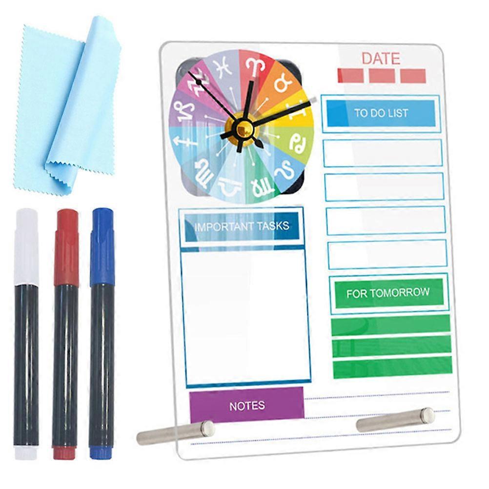 Rectangular Acrylic Dry Erase Board Perfect For Workspace Applications With Clear Display And 2 Sets For Effective Time Management