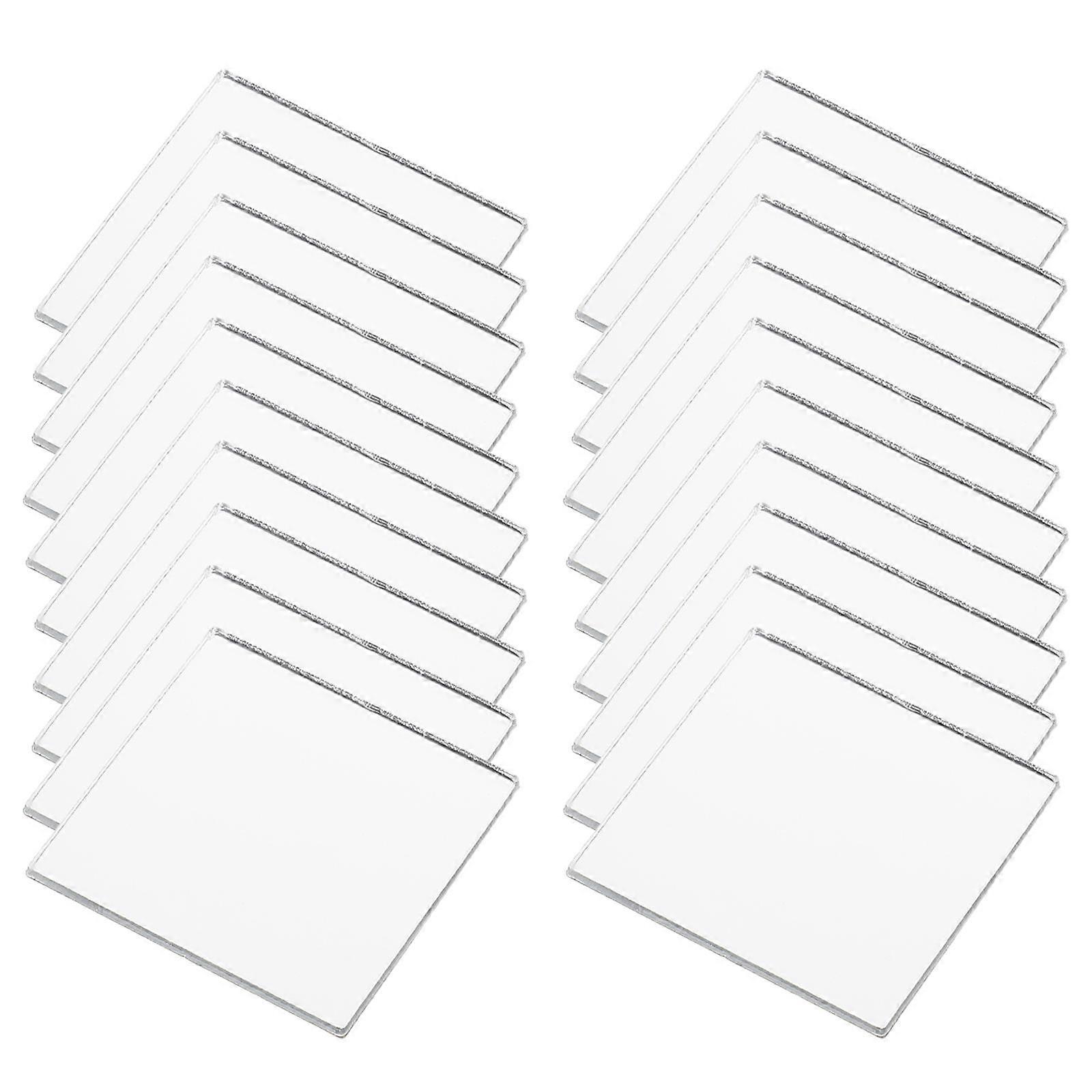 DIY Mini Mirror Sheets Flexible Silver Acrylic Mirror Decals for Walls 30Pcs