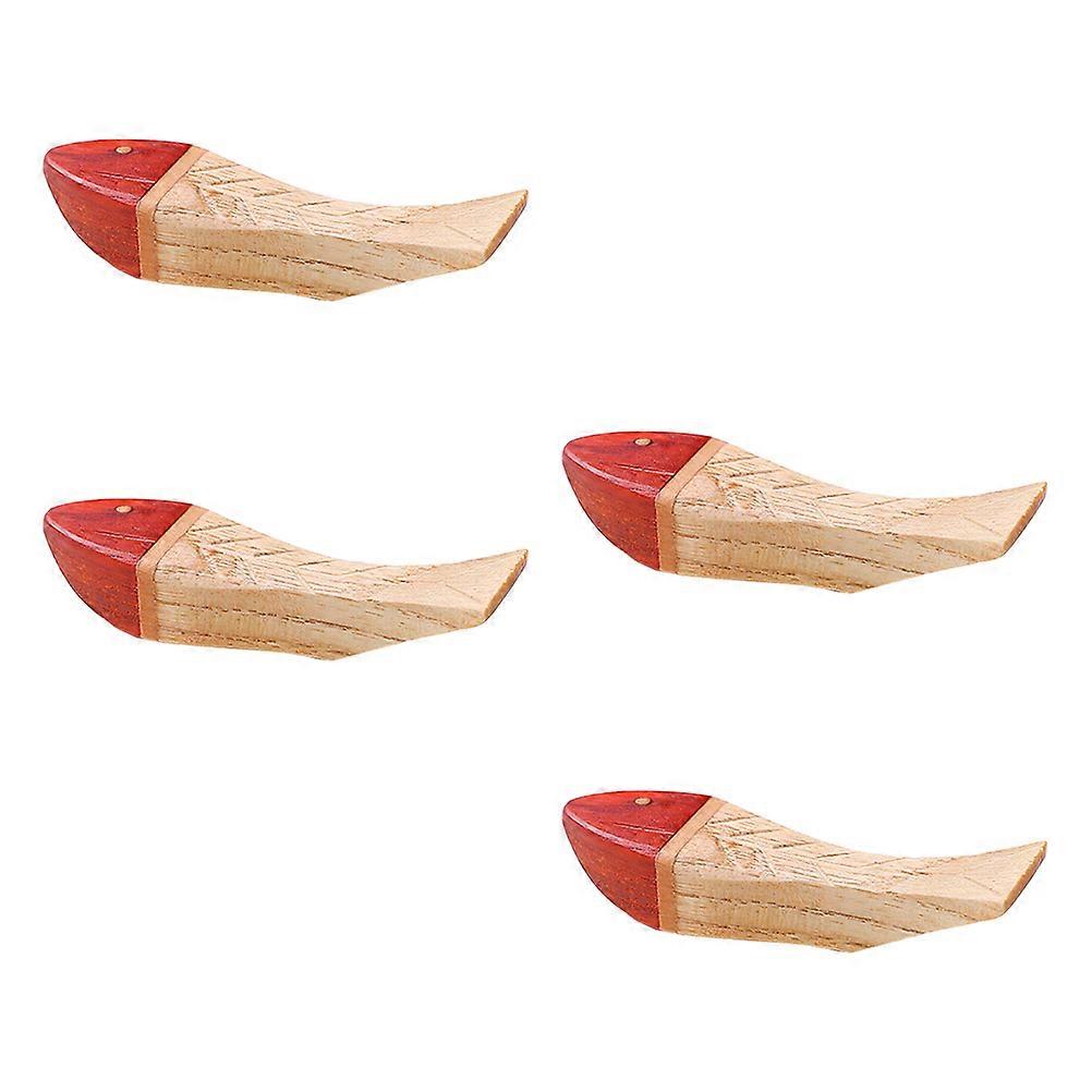 Practical Fish Shaped Cutlery Storage Rack Timber Rest for Spoon Gift Giving 4Pcs