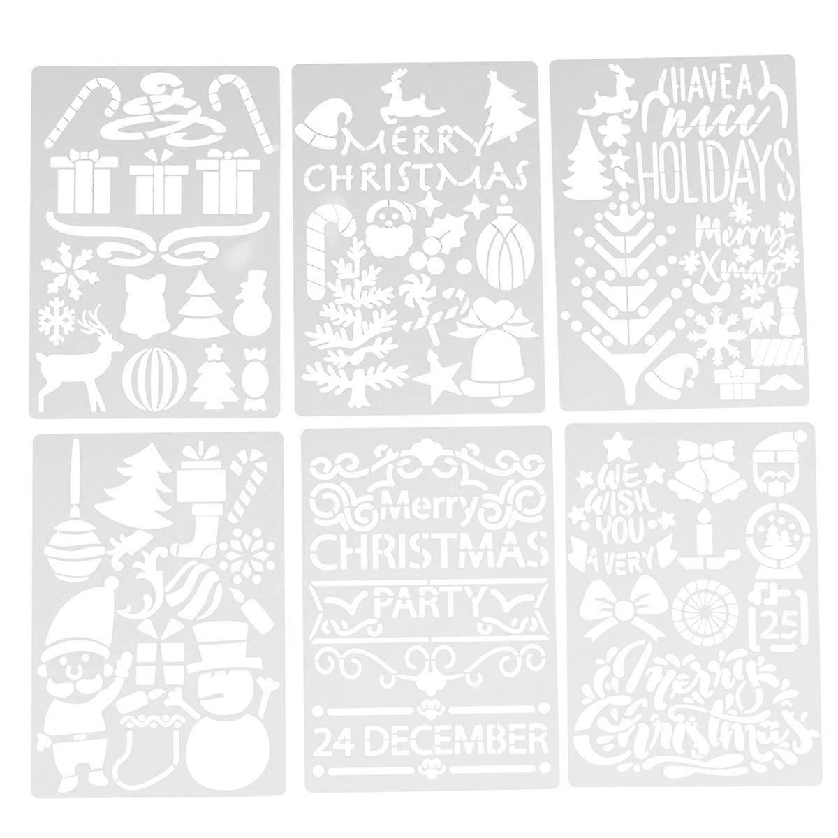36Pcs Christmas Painting Template Drawing Template for Store and Home