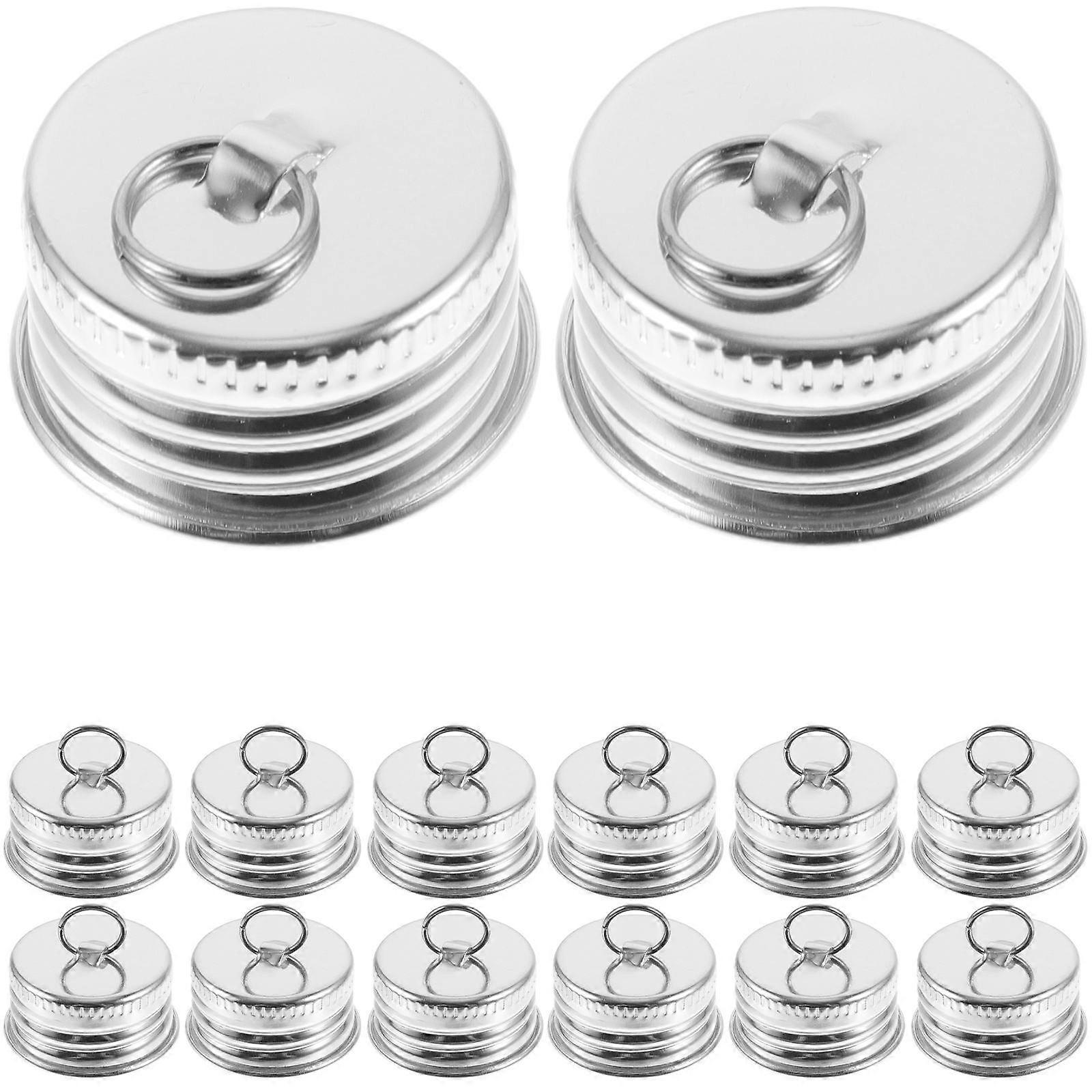 Thread Aluminum Bottle Caps Practical Bottle Lids 80Pcs Silver