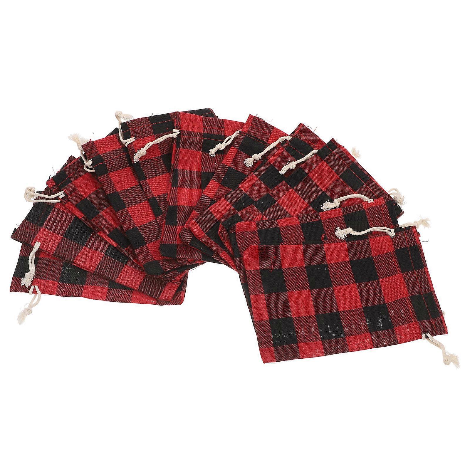 Christmas Fabric Drawstring Candy Bags for Party Use 36Pcs Red Pouches