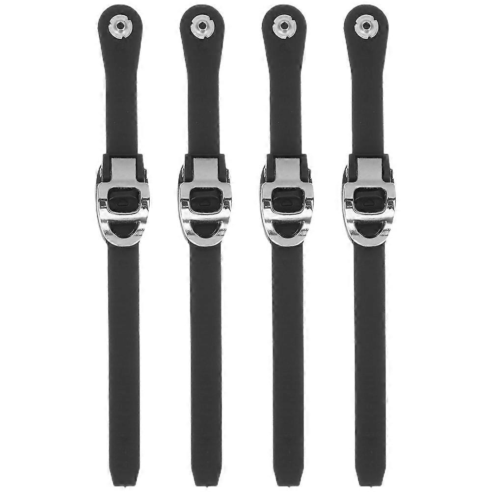 Roller Skate Buckle Strap 4Pcs Black Durable PP Adjustable Fit for Roller Skates Use