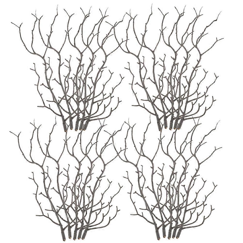 Black Plastic Artificial Antler Branches DIY Craft Branches 40Pcs for Decor
