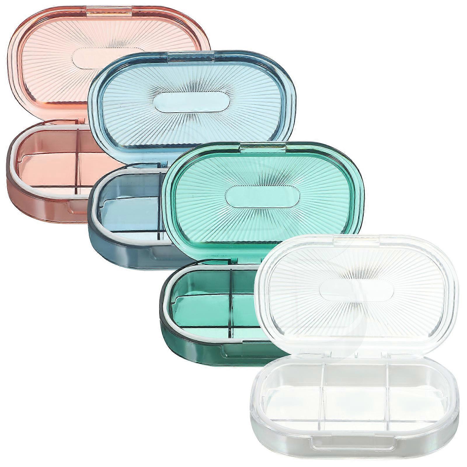 Pc Material Portable Pills Dispenser 4Pcs for Travel Use