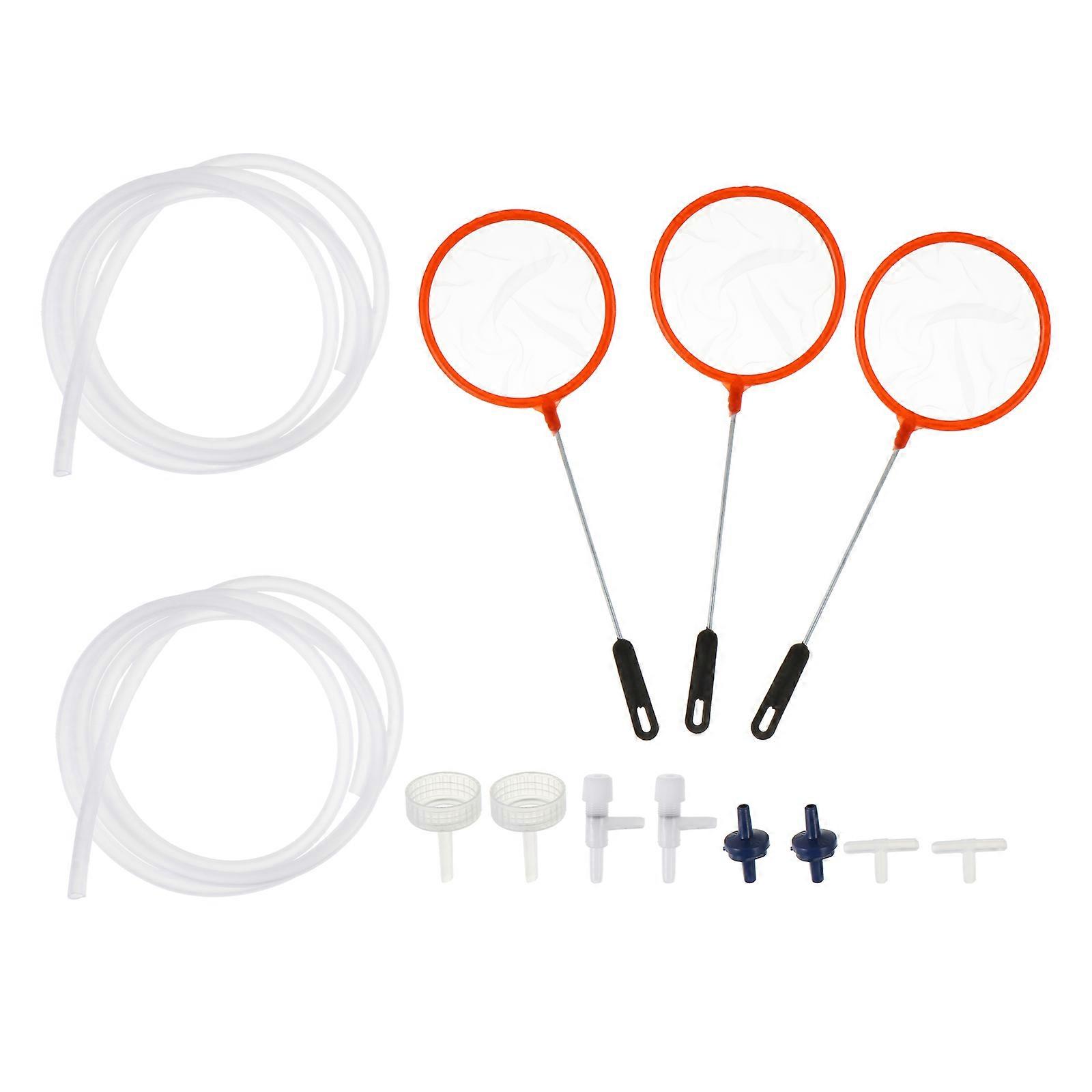 Fish Landing Net 2Sets for Catch Release Shrimp Hatchery Net Accessory