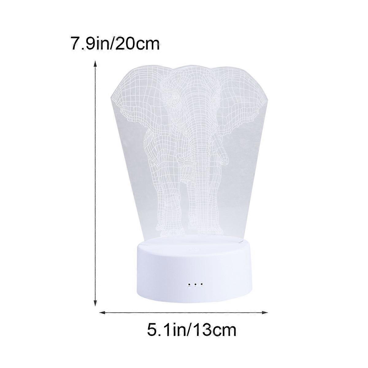 3D Touch Dimming Bedside Lamp Elephant Shape for Room Lighting