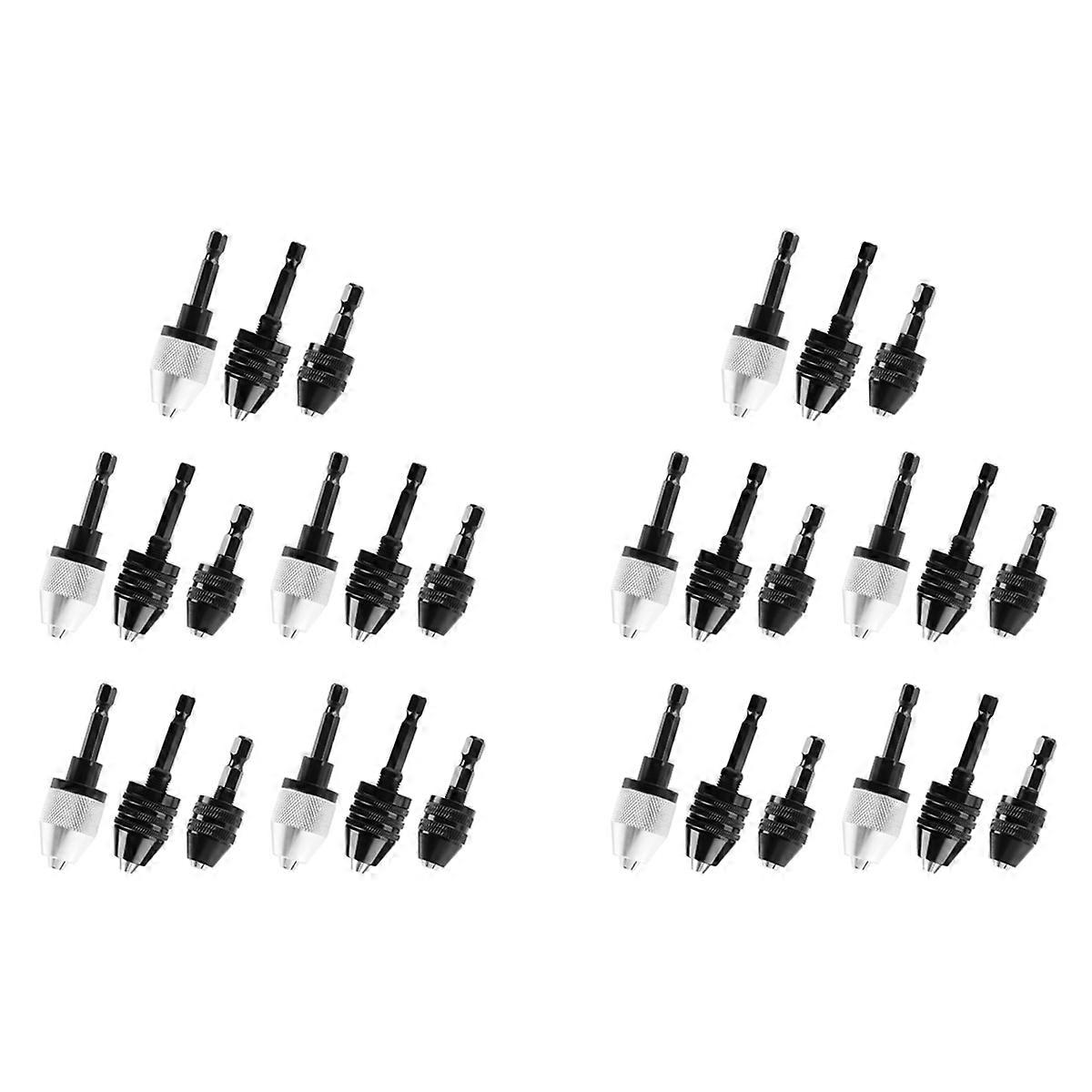 30PCS 1/4 Inch Hex Shank Keyless Drill Chuck Quick Change Adapter Converter Impact Drills Bits