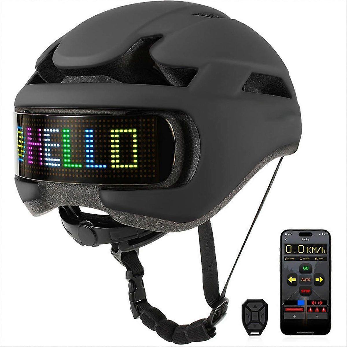 Inteligentny kask rowerowy, kask rowerowy dla dorosłych i nastolatków z personalizowanymi światłami LED, kask DIY z aplikacją