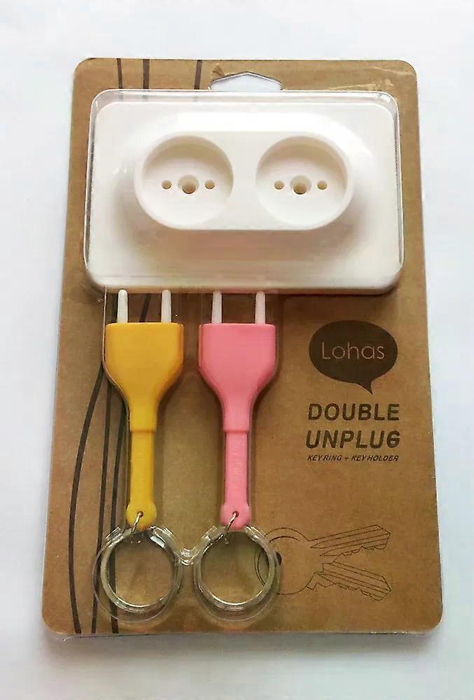 Wall-mounted 2 Eu Plug Key Holder Unplug Keyring Door Hanging Keys Anti-lost Socket Keychain Storage Housekeeper For Home Decor