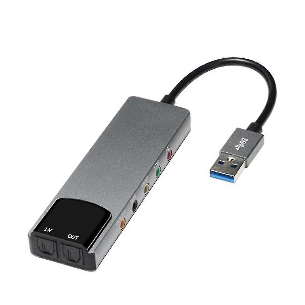 USB Sound Card 7.1 5.1 Channel External Audio Card SPDIF Optical for PC Compute 25-26s