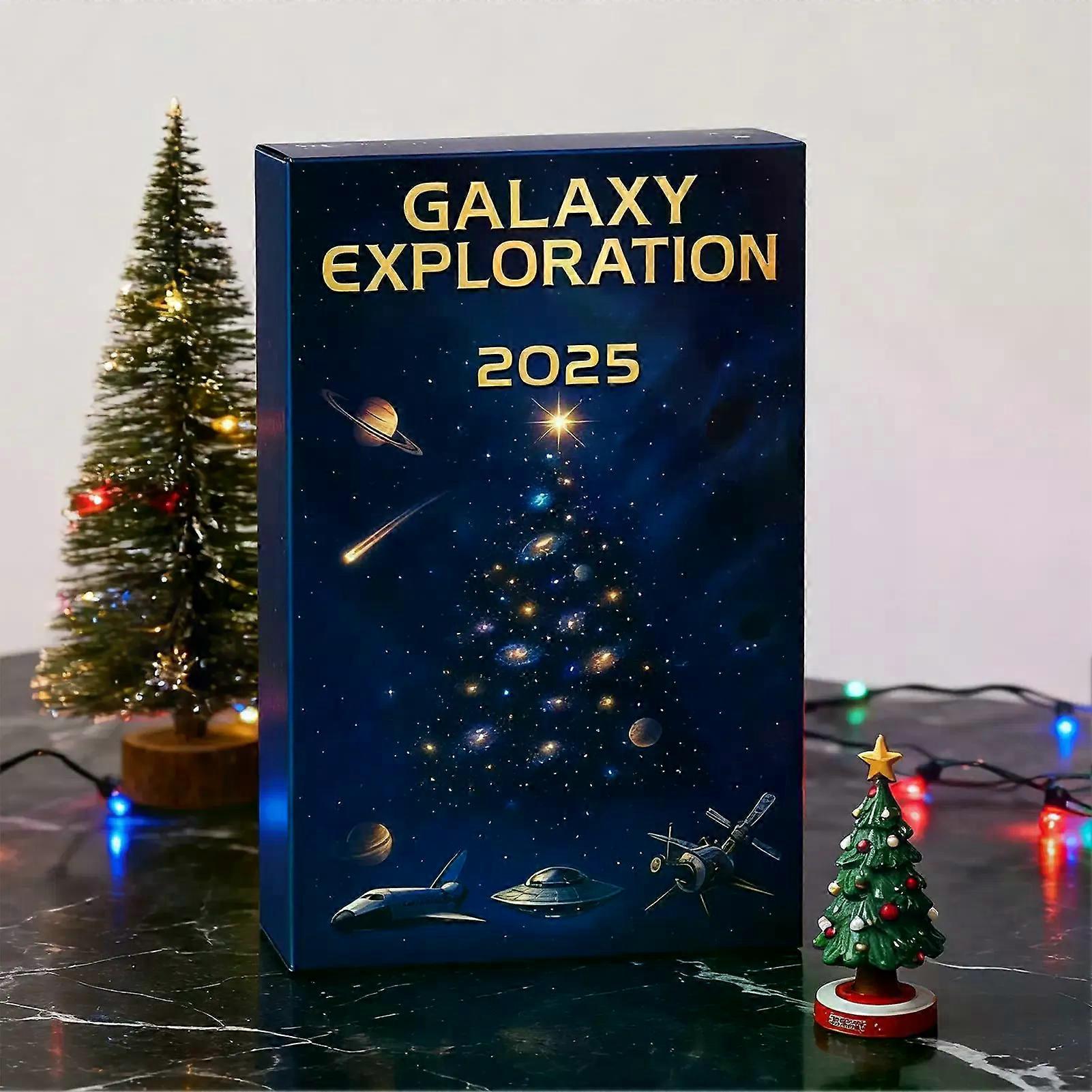 2025 Galaxy Exploration Advent Calendar 2D Flat Acrylic Space Advent Toy 24 Day Christmas Countdown Calendar For Kid Teen Studen