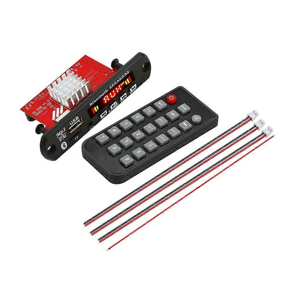 2x60W Amplifier MP3 Decoder Board DC 8V-24V MP3 Player Bluetooth V5.0 USB Module FM AUX Radio Recording for Speaker