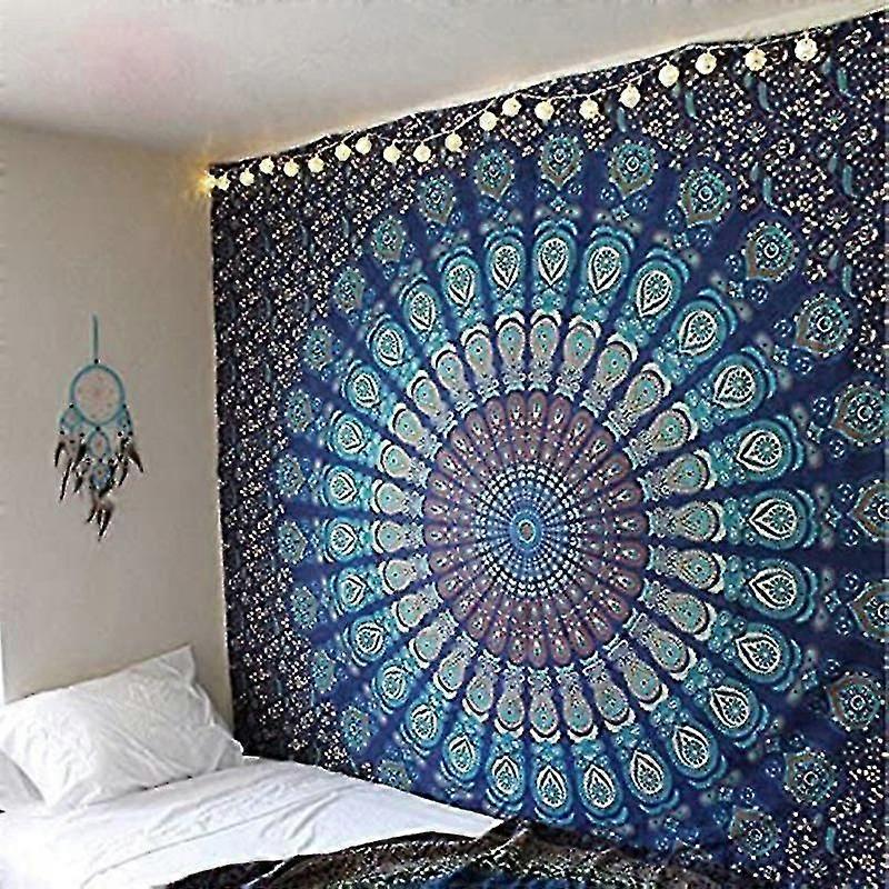 Multicolored Mandala Tapestry Indian Wall Hanging, Bed Sheet,150x210cm