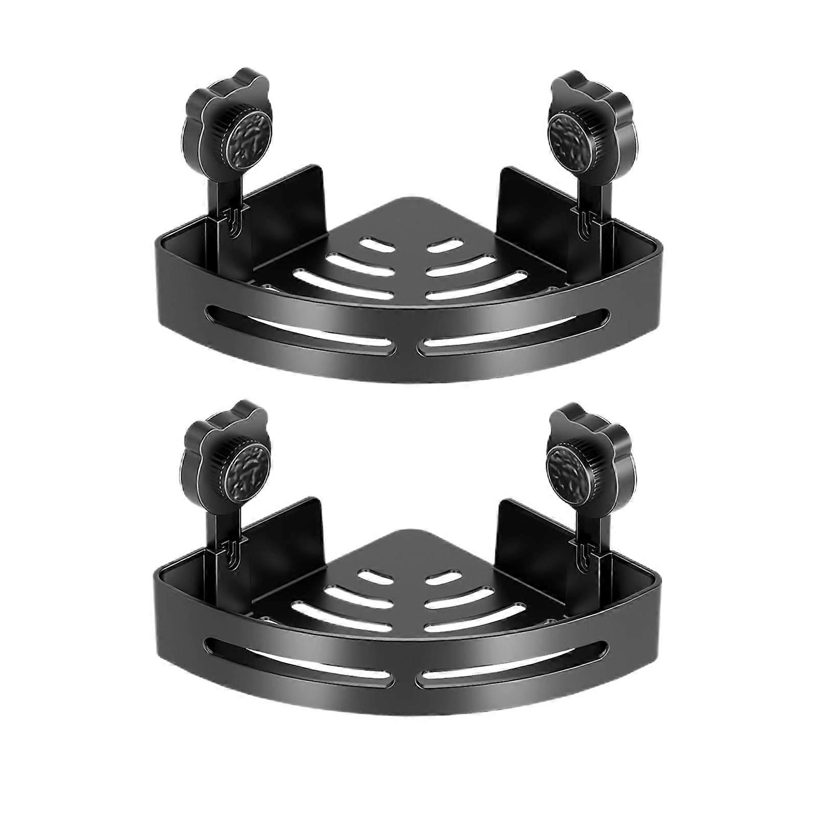 Corner Shower Caddy 2Pack Bear Design Suction Cup NoDrill Shelf WallMounted Shower Storage Rack for Shampoo