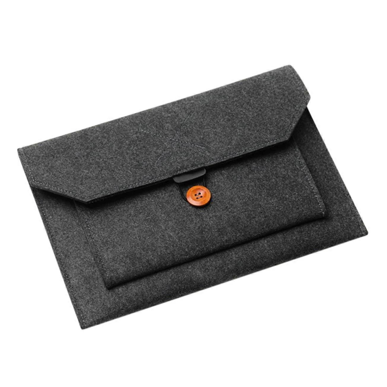 Felt Laptop Sleeve Bag With Button Closure for Travel and Business Use Portable Everyday Carry Case