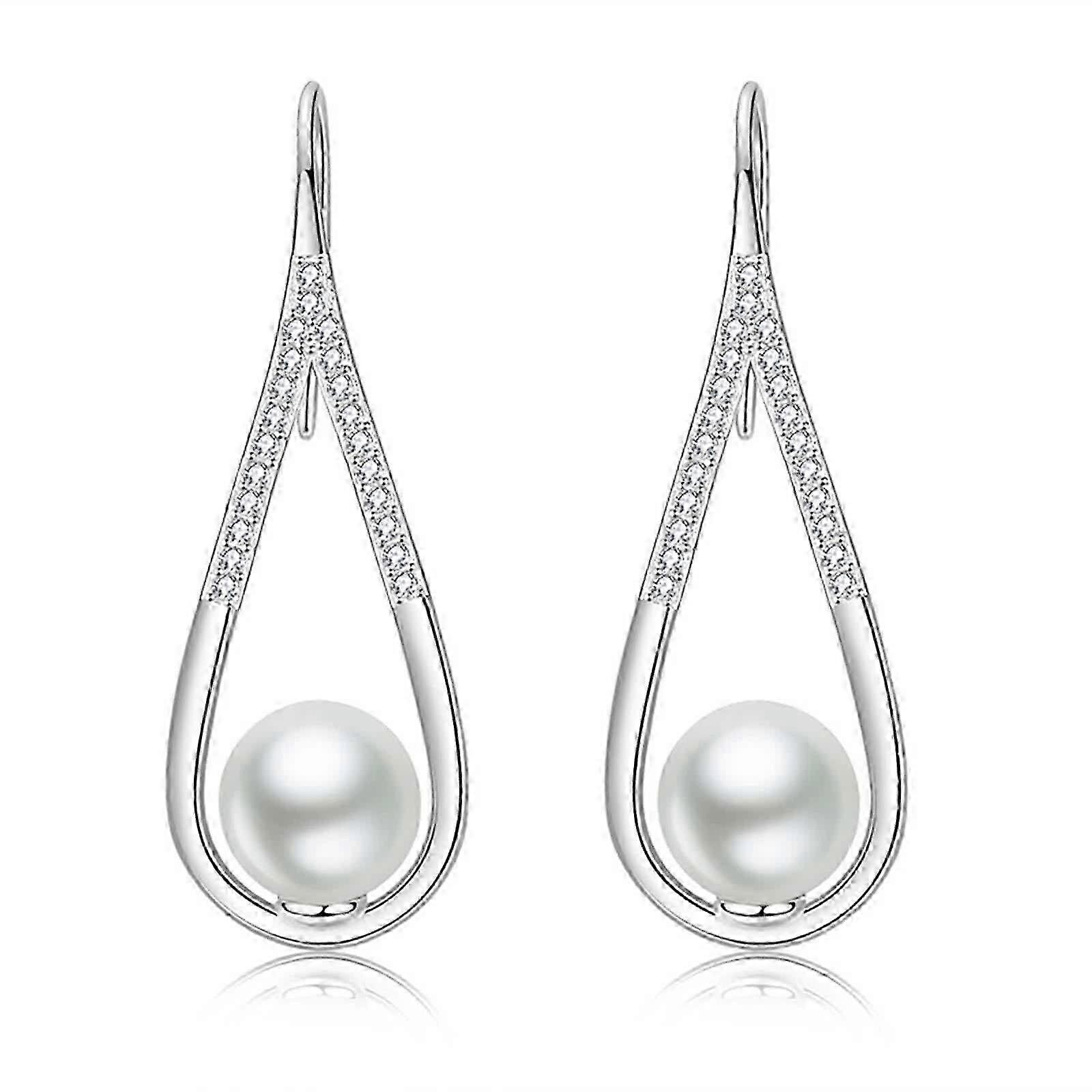 Pearl Water Drop Earrings  Plated for Women's