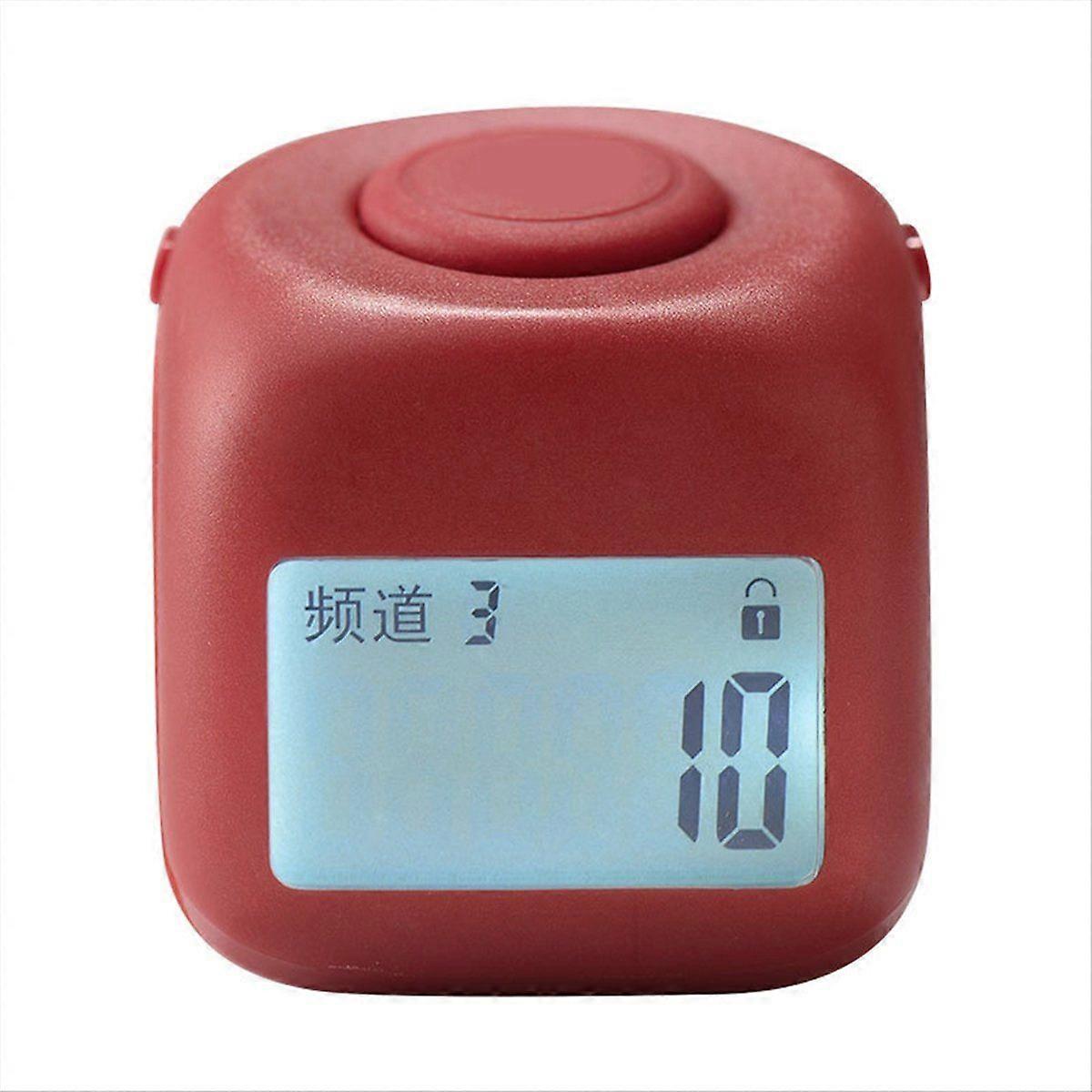 9 Channels Hand Tally Counter Portable FingerRing with Lock Function Prayer Counter Clicker Red
