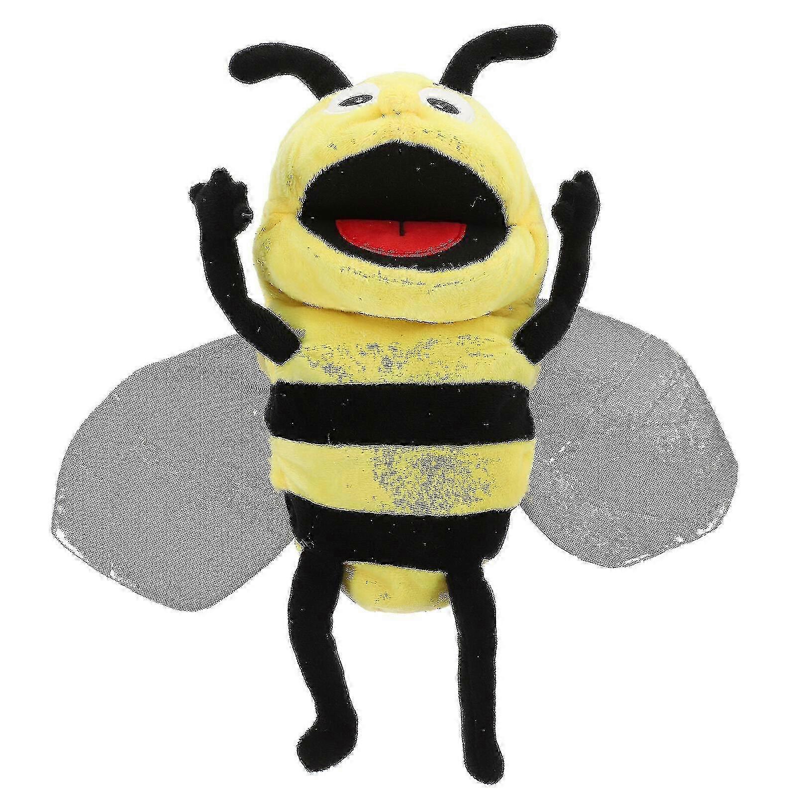 25-26 Plush Cartoon Bee Hand Puppet Stuffed Insect Interactive Pretend Play Puppet