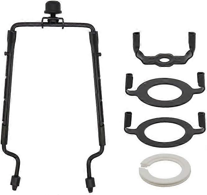 8 Inch Adjustable Lamp Shade Harp Stand Metal Kit With Saddle Adapters And Conversion Ring E26 E27 E14 Compatible Black