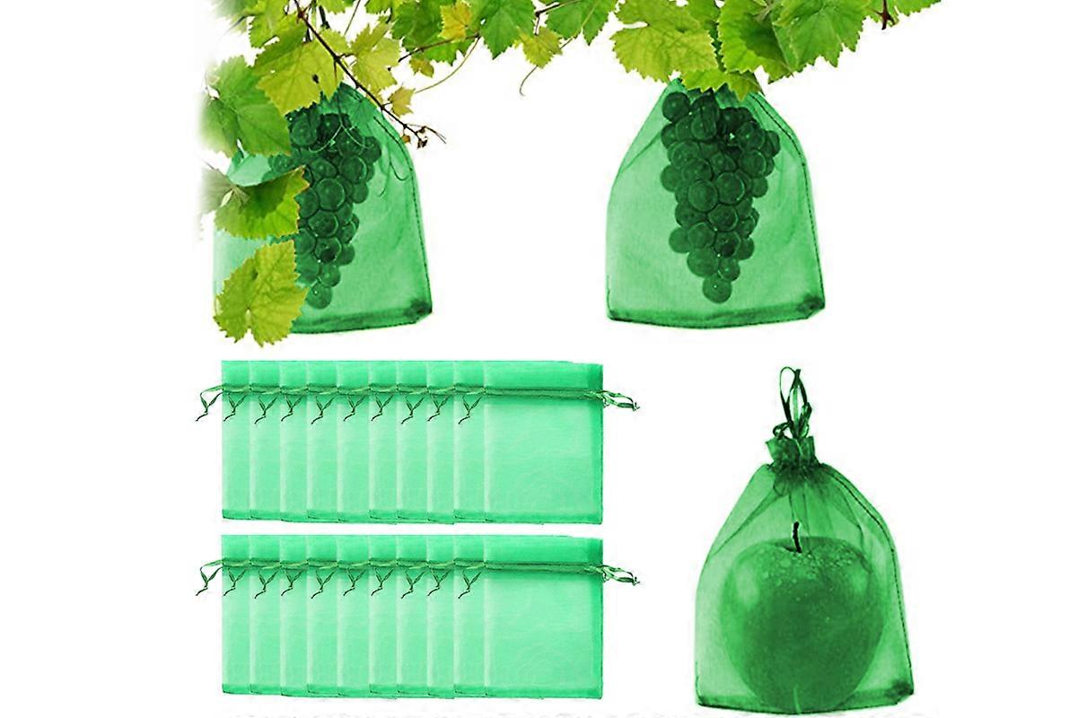 20 Pcs Fruit Protection Bags for Fruit Trees Green Mesh