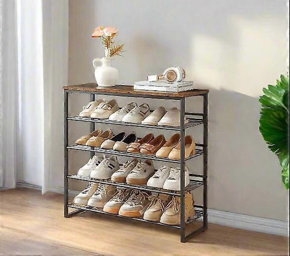 5-Tier Adjustable Shoe Rack - Shoe Organizer For Entryway