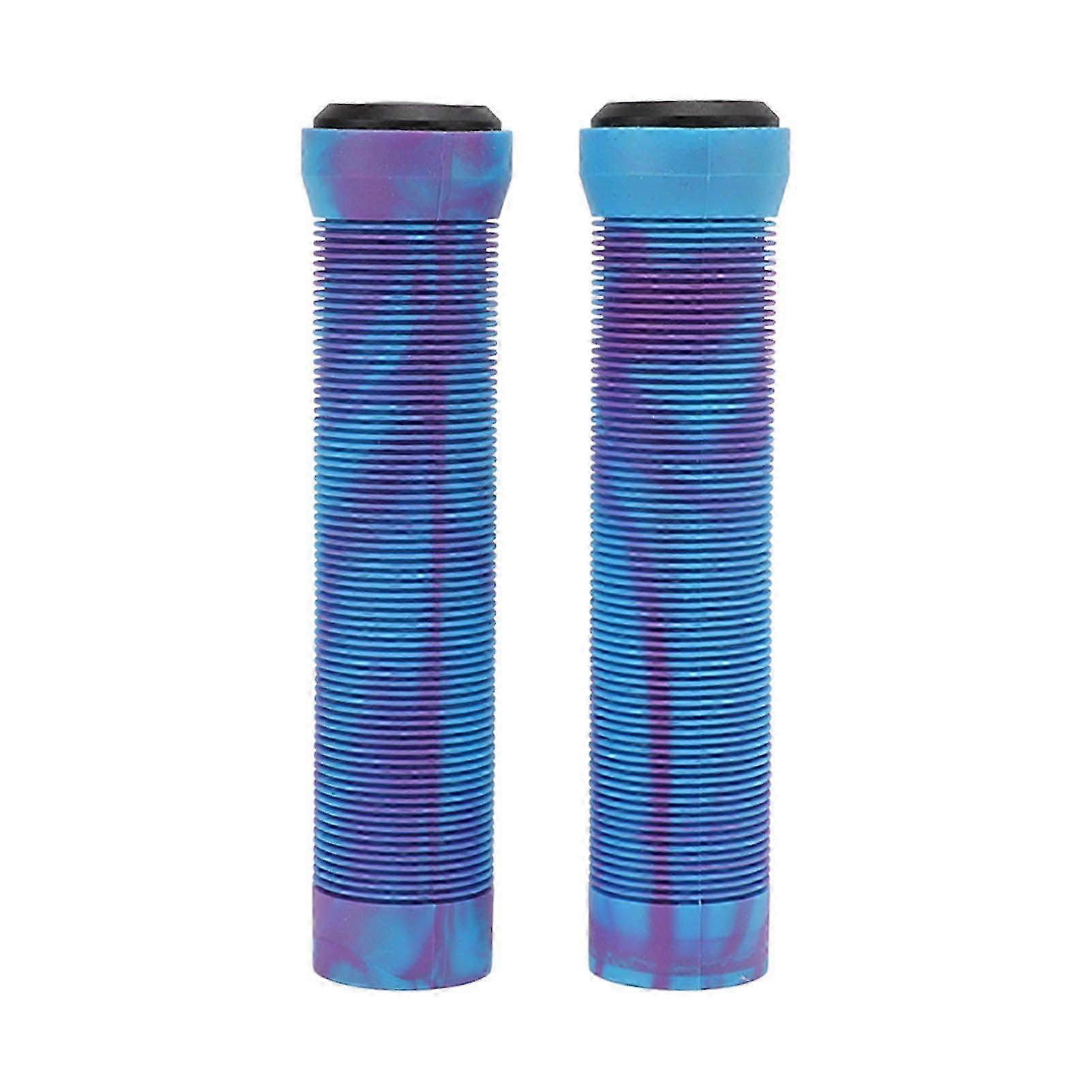 1 Pair/set 22.2mm Rubber Handlebar Grips with Anti Slip Texture Mountain Bike Handle Cover SleevePurple Blue