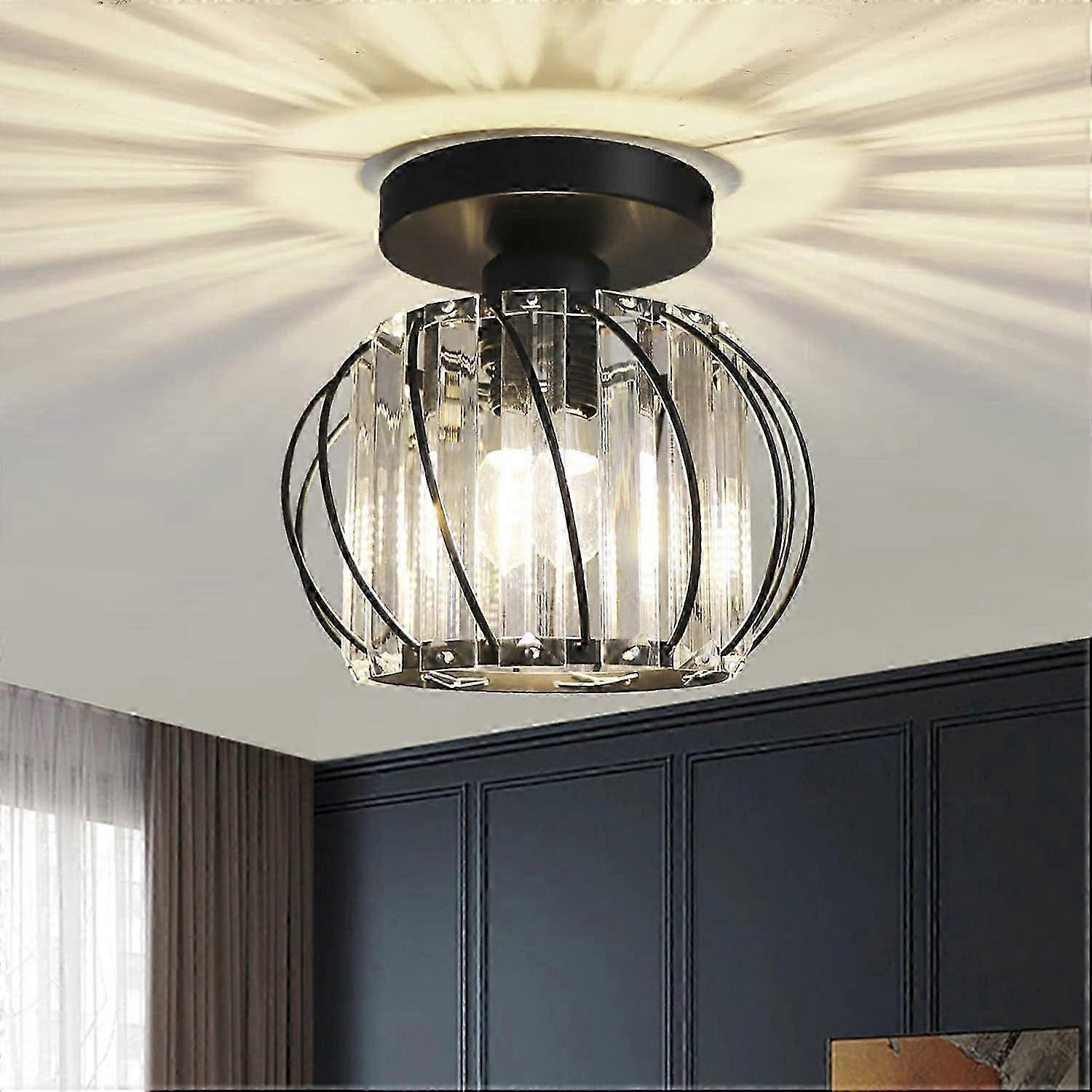 Small crystal ceiling light for dining room with modern LED technology