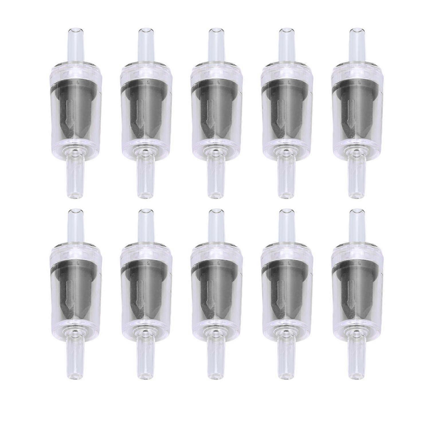 10個のチェックバルブ4mm PPエアポンプ水族館1ウェイウォーターストップチェックバルブ(水槽用)ブラック