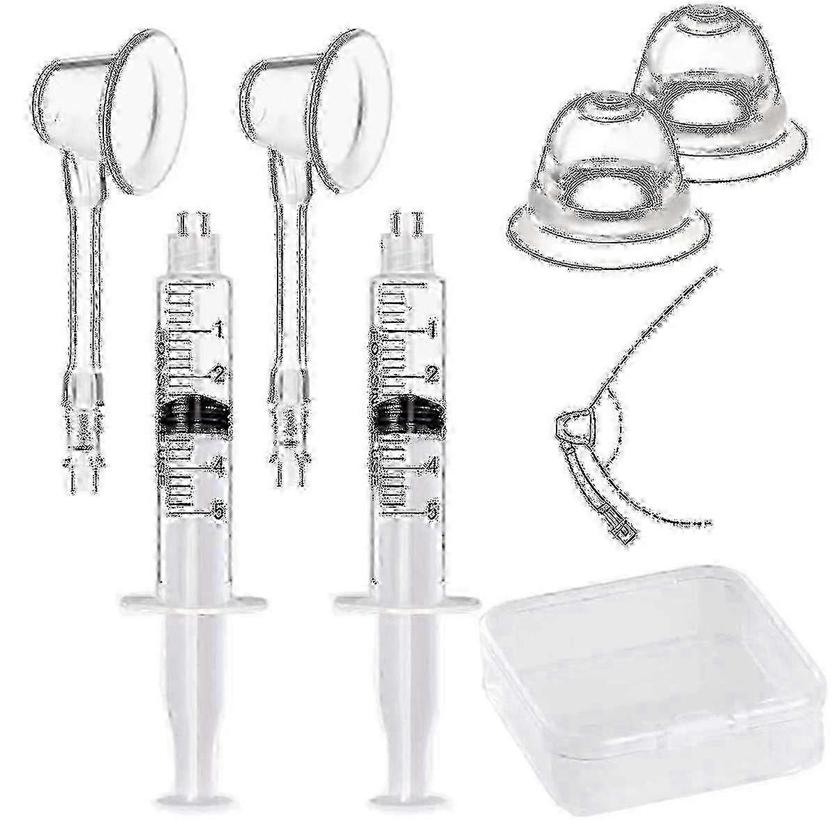 2-Pack مصحح الحلمة للحلمات المقلوبة والمسطحة - شفاط مجتذب الحلمة والمصاصة للنساء