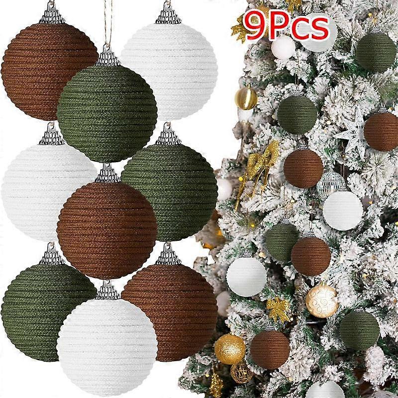 9PC/Set Christmas Ball Ornaments Window Decoration Hanging Decorations Xmas Tree Foam Party With Twine Hanging Loop Farmhouse