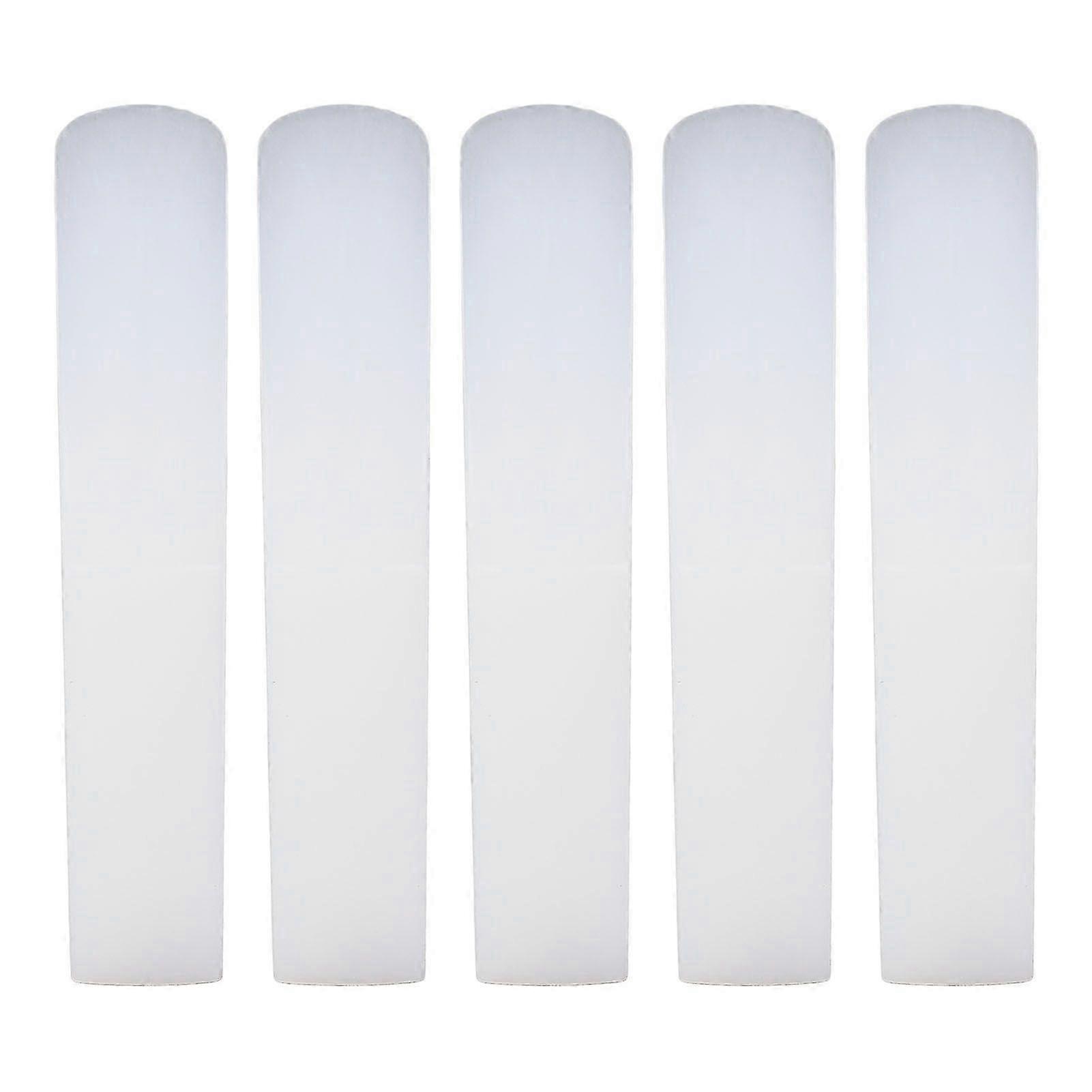 5PCS Clarinet Traditional Reeds 2.5 Strength Resin Beginner Clarinet Reeds for Practice and Performance WhiteHwy