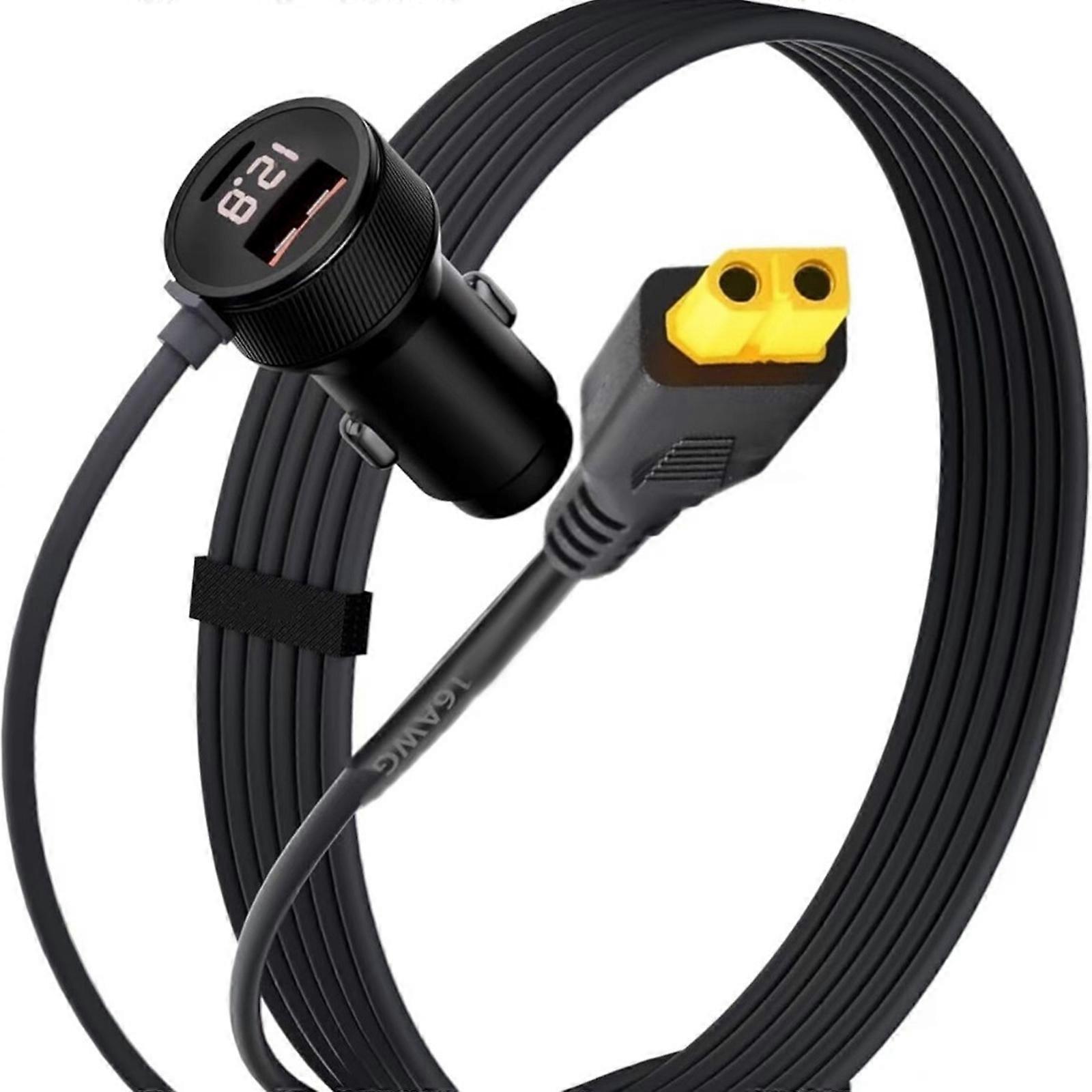 200cm XT60 Connector Charging Line Car Outlet Adapter Cord for Replacing Old Damaged Part During Outdoor Multicolor
