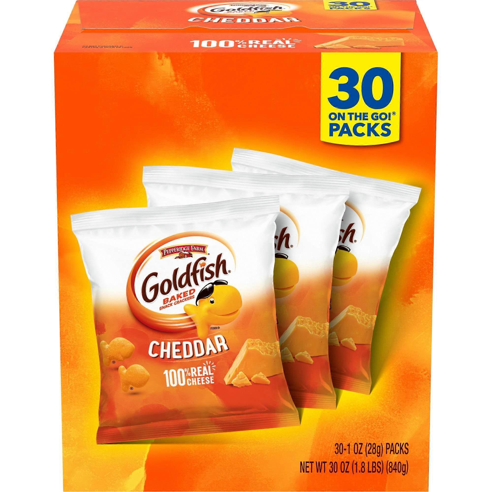 Goldfish Cheddar Crackers, Multi-pack Box, 30 Ea