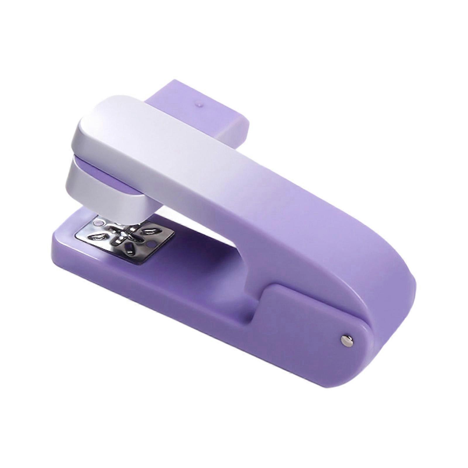 Ergonomic Rotating Head Stapler For Left Right Hand Users And Multi Angle Desk Use  Purple