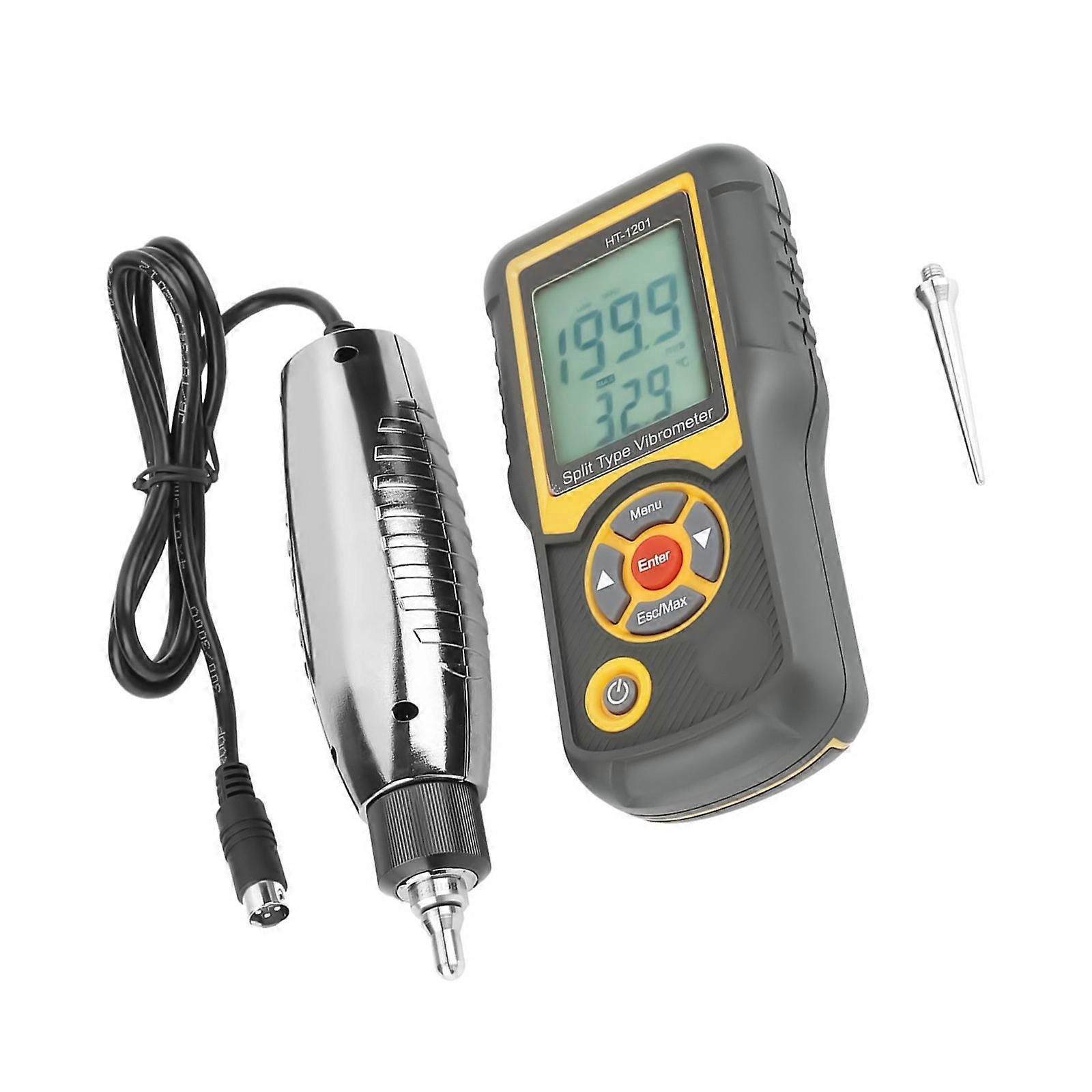 High Accuracy Split Probes Motor Vibration Meter With LCD Display For Accelerations Velocities Displacement Measurement In ABS Housing Multicolor