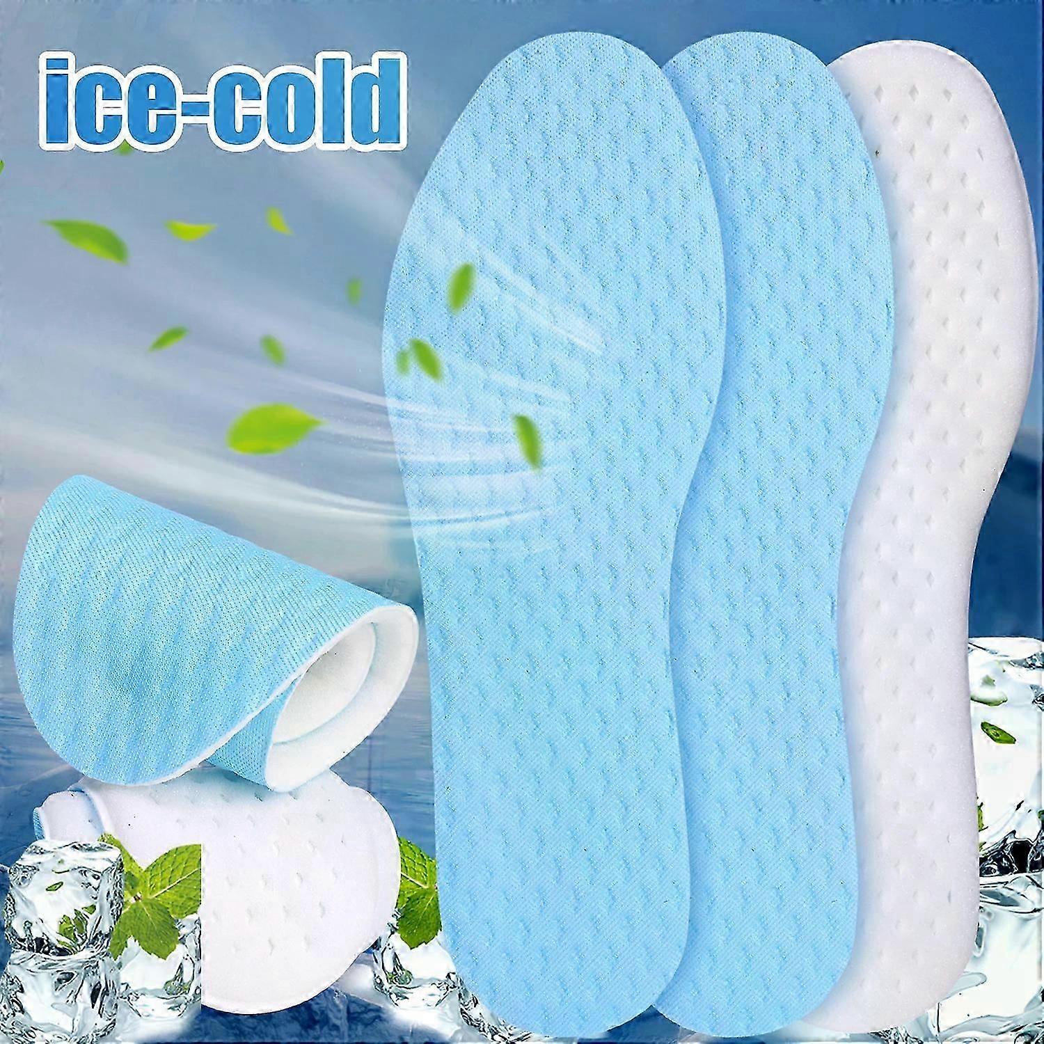 Sport Cool Feeling Insoles for Shoes Soft Shock-Absorbing Pads Support Plantar Template Insoles High-elasticity Shock Cushion