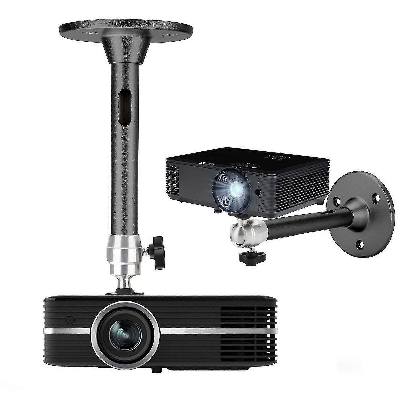 Mini Ceiling Projector Mount - for Projectors DVR Cameras - Angle Adjustable Projection - Length 180mm / 7.0in, Silver / Black 26s