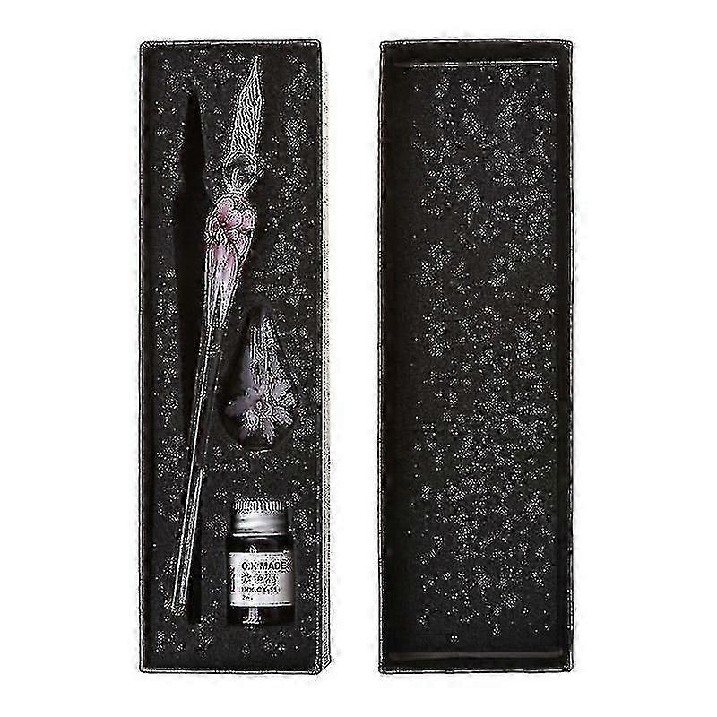 الزجاج الخط القلم كريستال الزجاج تراجع الحبر القلم مجموعة غير الكربون الحبر توقيع الأقلام أدوات الكتابة